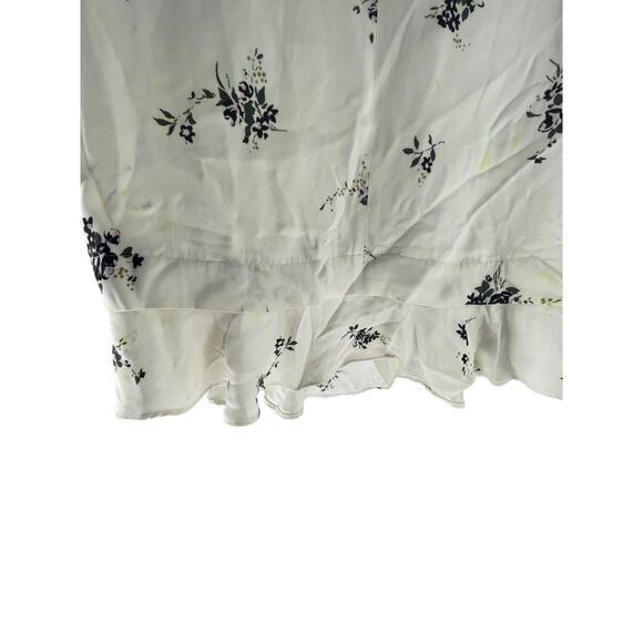 A.L.C. Black White Floral Long Sleeve V-Neck Flounce Mini Dress Women's Size 0 - Picture 6 of 10